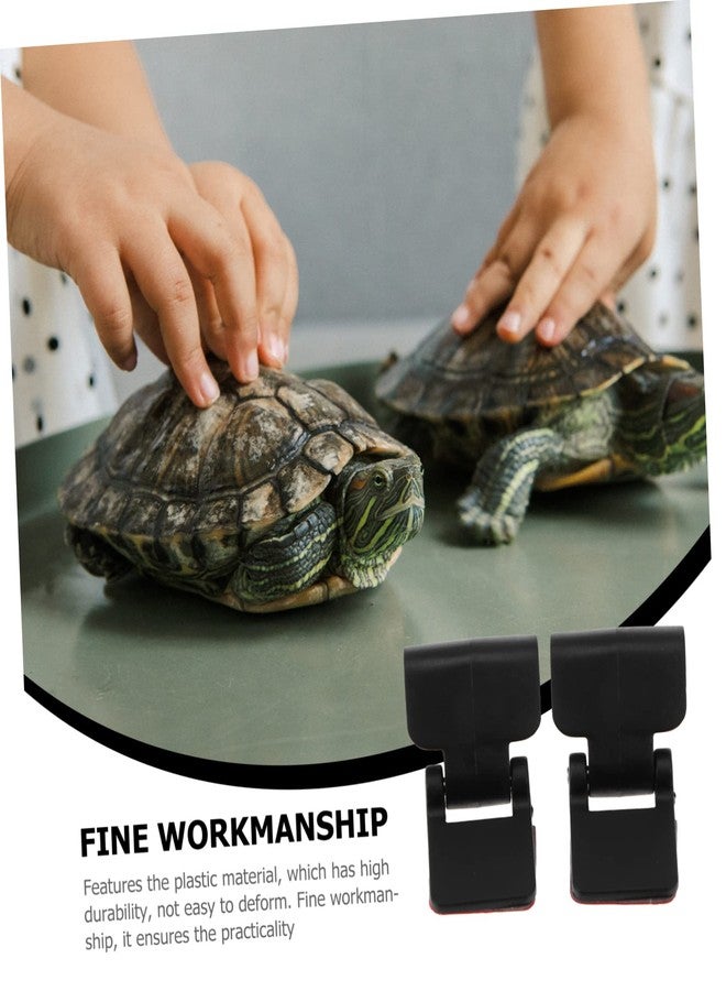 BCOATH Gecko Tank 4pcs -Escape Lock Amphibia Reptile Terrarium Lid Clips Breeding Box Glass Turtle Tank Buckle Reptile Box Supplies Feeding Buckle Feeding Pet Lizard - Image 2